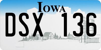 IA license plate DSX136