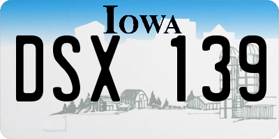 IA license plate DSX139