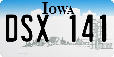 IA license plate DSX141