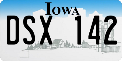 IA license plate DSX142