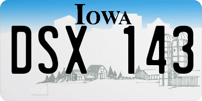 IA license plate DSX143