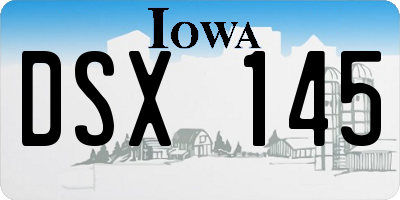 IA license plate DSX145
