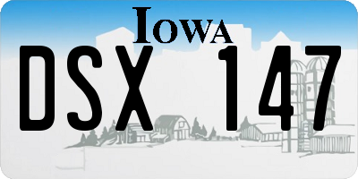 IA license plate DSX147