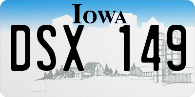 IA license plate DSX149