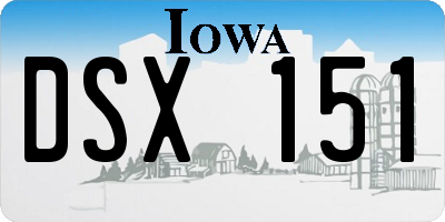IA license plate DSX151