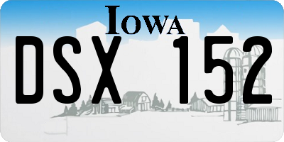 IA license plate DSX152