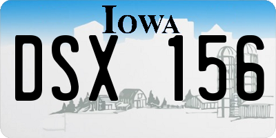 IA license plate DSX156