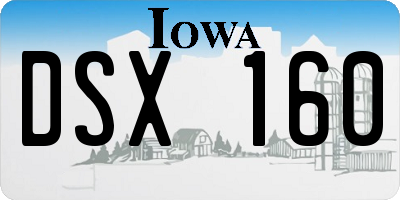 IA license plate DSX160