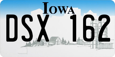 IA license plate DSX162