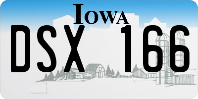 IA license plate DSX166