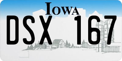 IA license plate DSX167