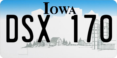 IA license plate DSX170