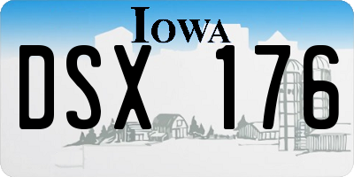 IA license plate DSX176