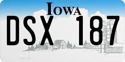 IA license plate DSX187