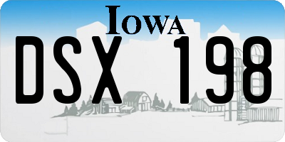 IA license plate DSX198