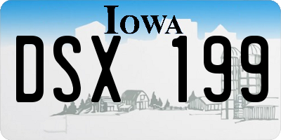 IA license plate DSX199