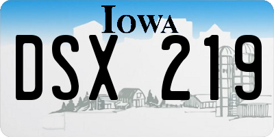 IA license plate DSX219