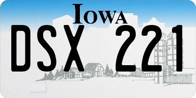 IA license plate DSX221