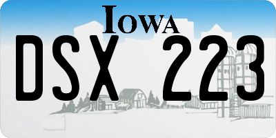 IA license plate DSX223
