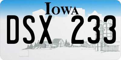 IA license plate DSX233