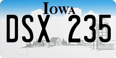 IA license plate DSX235