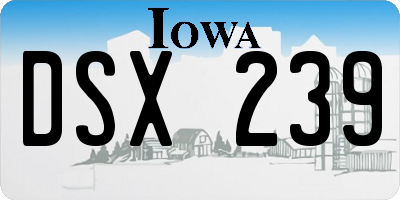 IA license plate DSX239