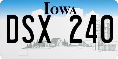 IA license plate DSX240