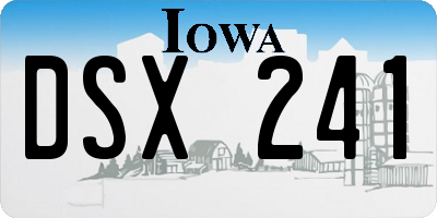 IA license plate DSX241