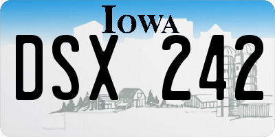 IA license plate DSX242