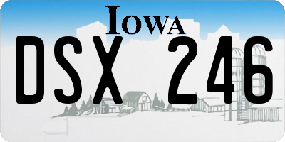 IA license plate DSX246