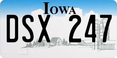 IA license plate DSX247
