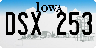 IA license plate DSX253