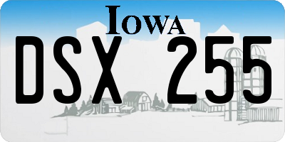 IA license plate DSX255