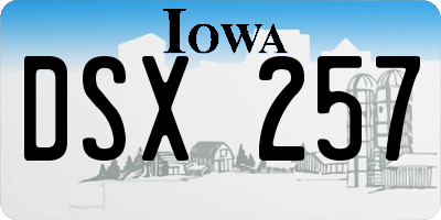IA license plate DSX257