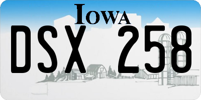 IA license plate DSX258