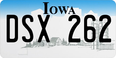IA license plate DSX262