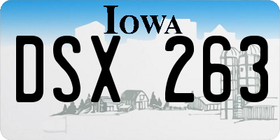 IA license plate DSX263