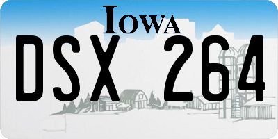 IA license plate DSX264