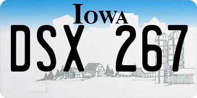 IA license plate DSX267