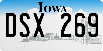 IA license plate DSX269