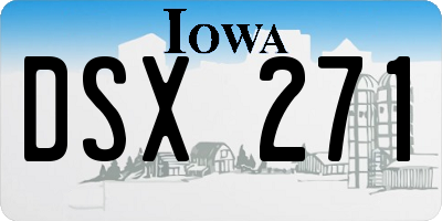 IA license plate DSX271