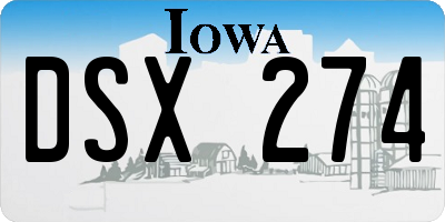 IA license plate DSX274