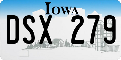 IA license plate DSX279