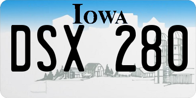 IA license plate DSX280