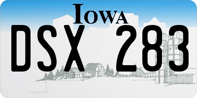 IA license plate DSX283