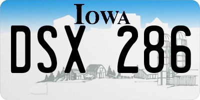 IA license plate DSX286