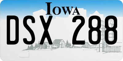 IA license plate DSX288
