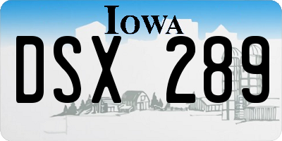 IA license plate DSX289