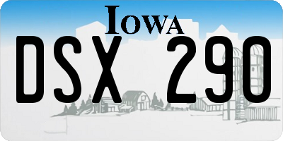 IA license plate DSX290