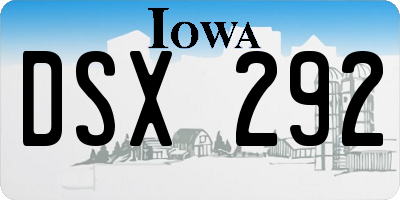 IA license plate DSX292
